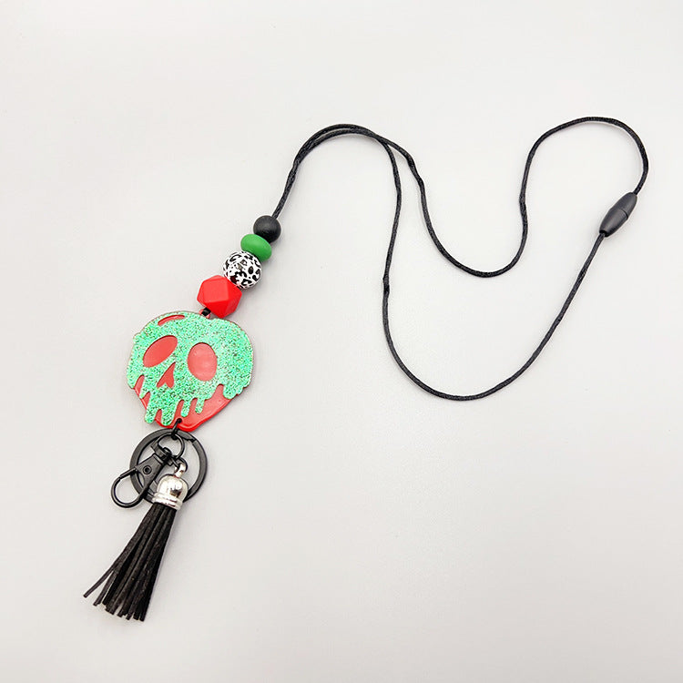 Wholesale Halloween Silicone Beads Easy Pull Lanyard Keychain